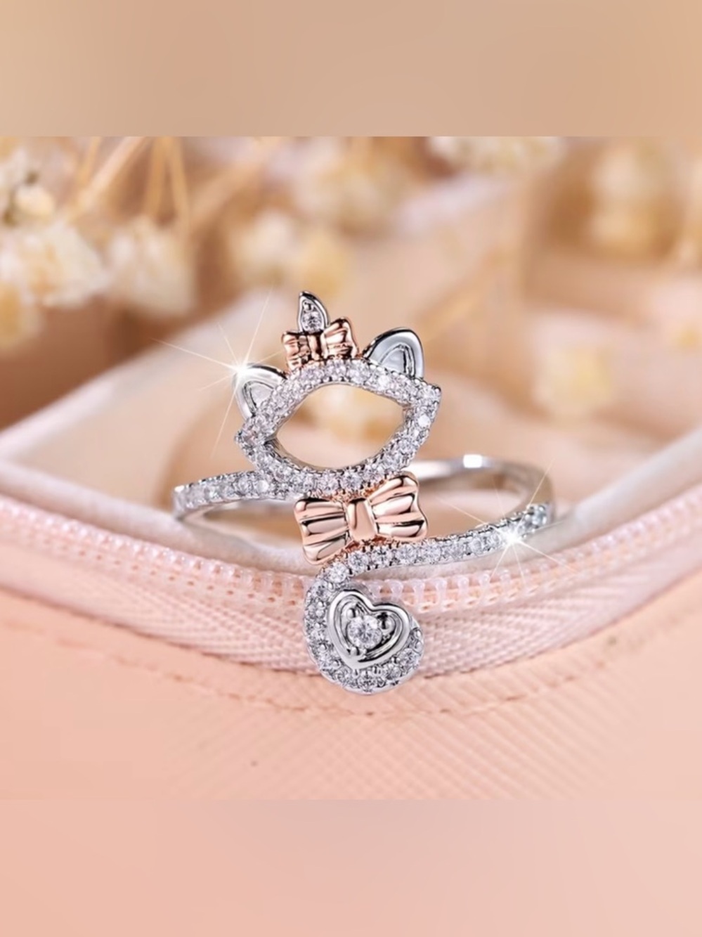 😸 Marie from Disney’s Aristocats Sterling Silver Cat Ring - Picture 12 of 16